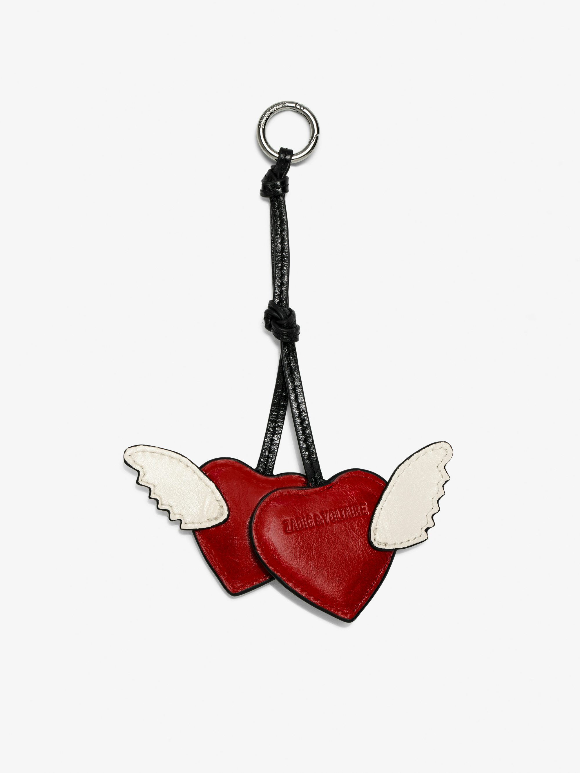 Porte-Clés Love Cherry Vintage - Charms grigri en cuir vernis effet inspiré vintage, en forme de cerises à accrocher sur un sac par exemple.